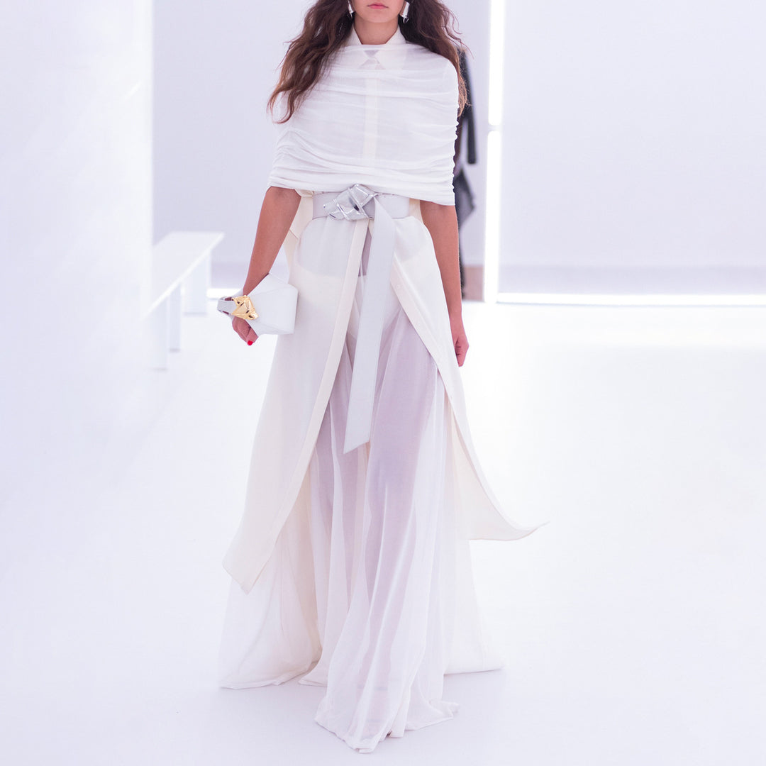 Dame Gennemsigtig Maxi-Kjole med Drapering Stilla