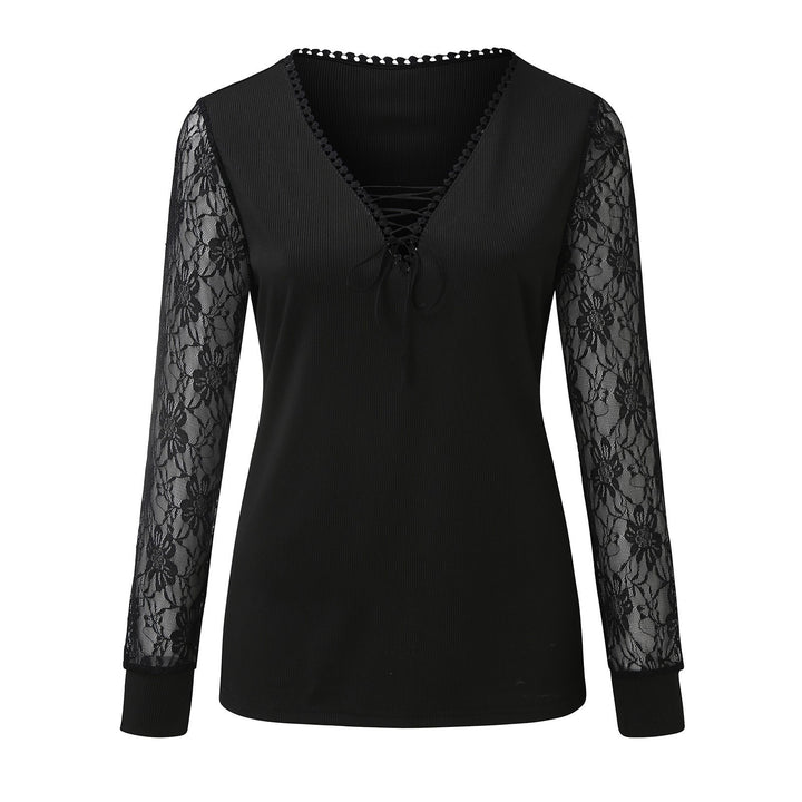 Damebluse med spidsdetalje og V-hals Stilla