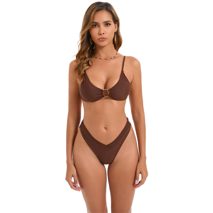 Dame Triangle-Bikini med moderne ringdetalje Skovae