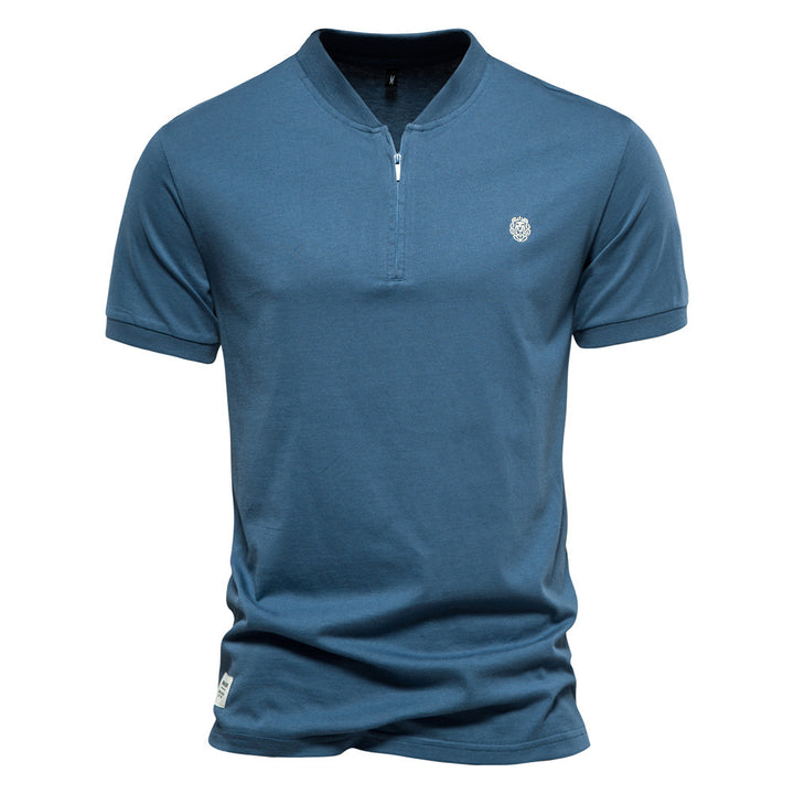Herrer Poloshirt med moderne ståkrave og kvalitetslynlås Stilla