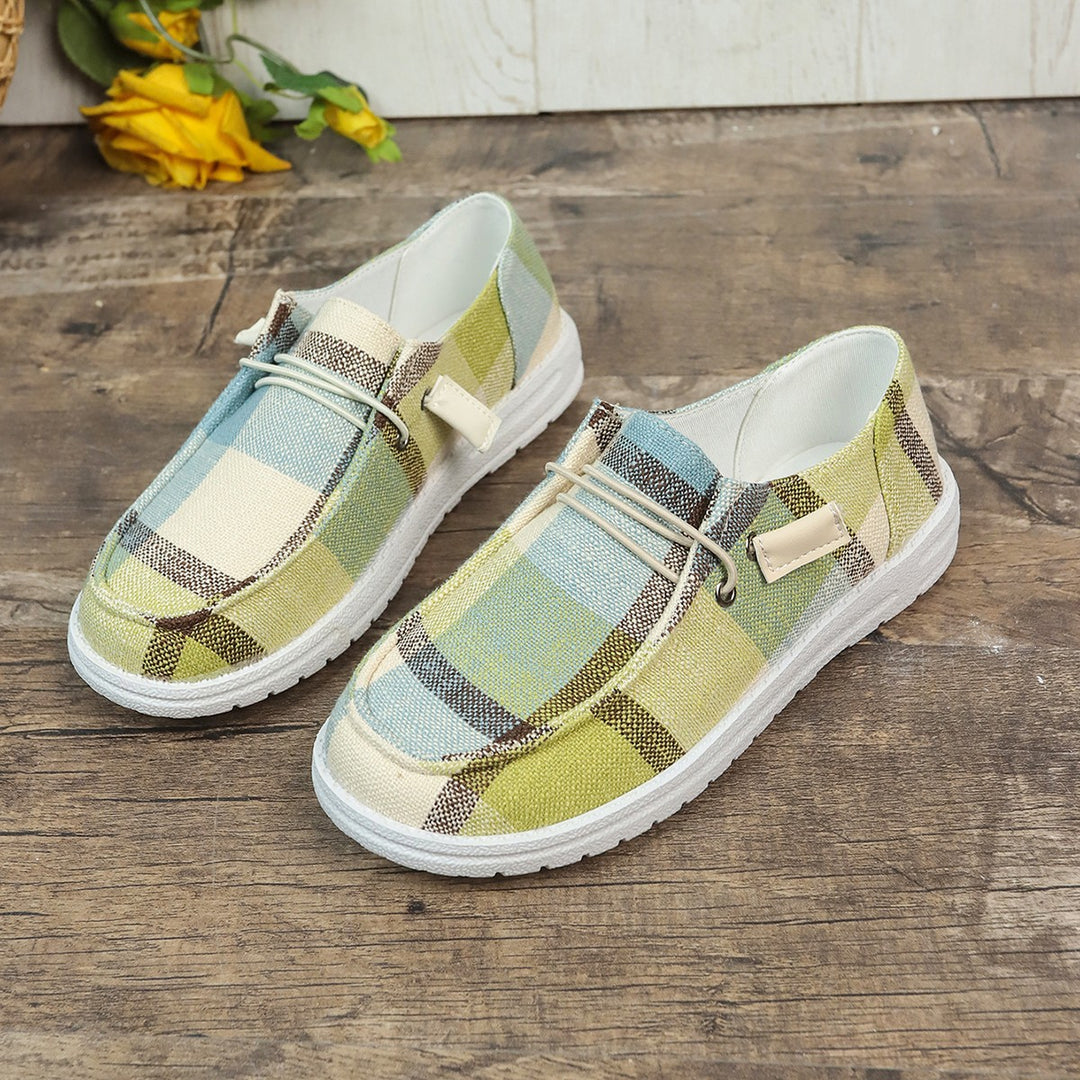 Dame mode Slip-On fritidssko med checket design og behagelig pasform Stilla