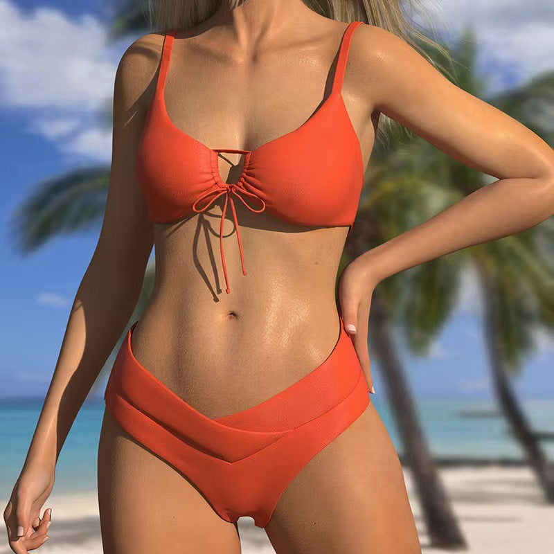 Dame Høj taljeret Struktur-Bikini-Sæt Stilla