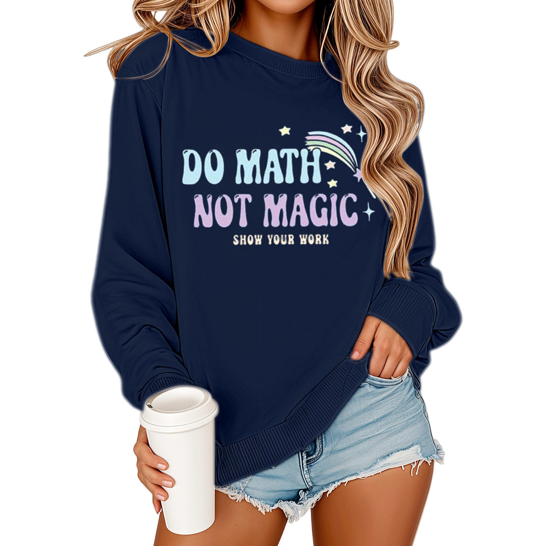 Kvinders sweatshirt med motiverende matematiktryk og afslappet pasform Stilla