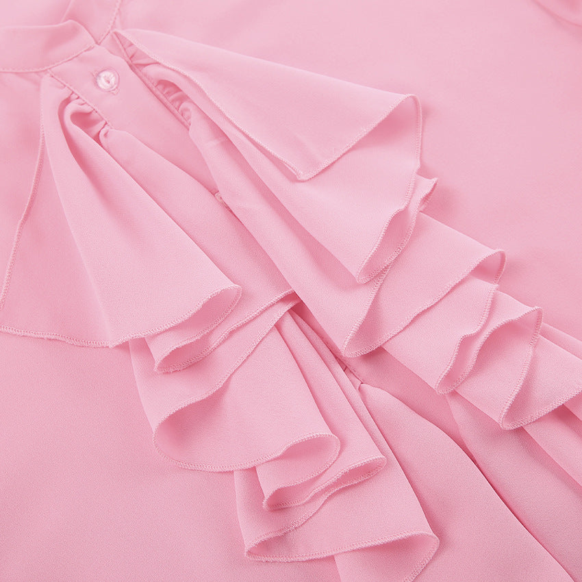 Damebluse med voluminøse ruffles og afslappet snit Stilla