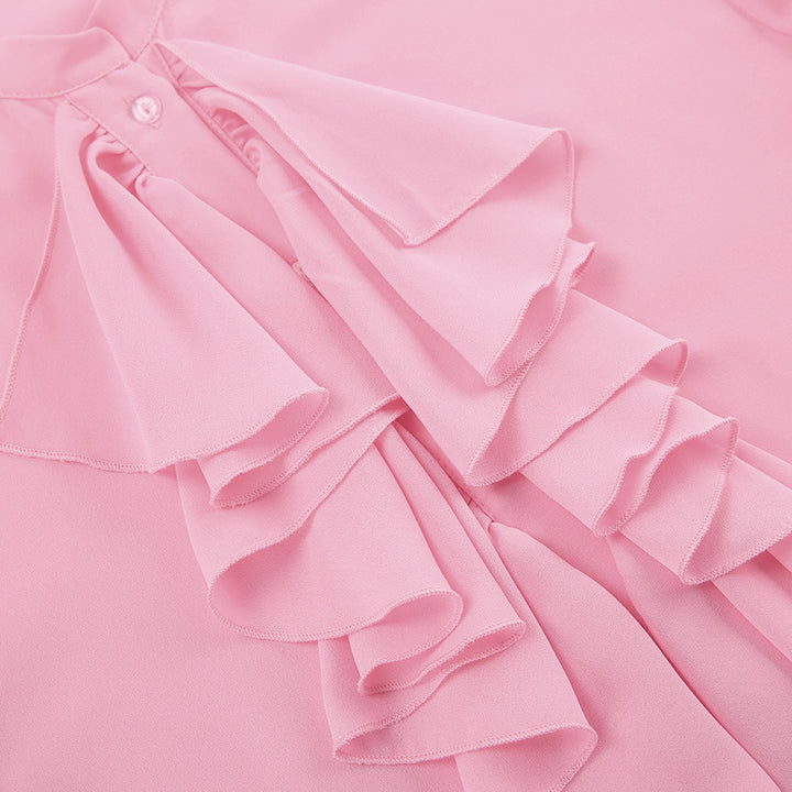 Damebluse med voluminøse ruffles og afslappet snit Stilla