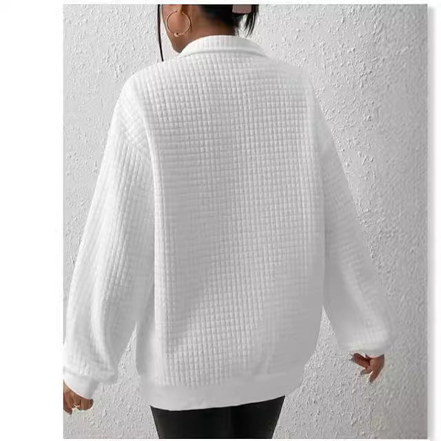 Dame Oversized Sweatshirt med høj opkravet krave og struktureret design Stilla