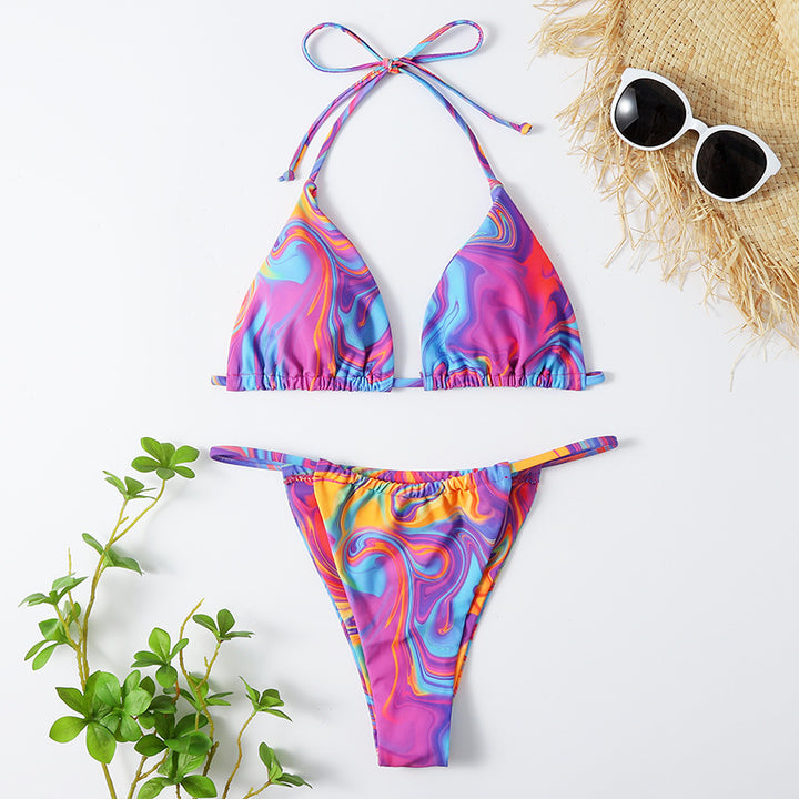 Dame Farverig mønstret Triangel-Bikini Stilla