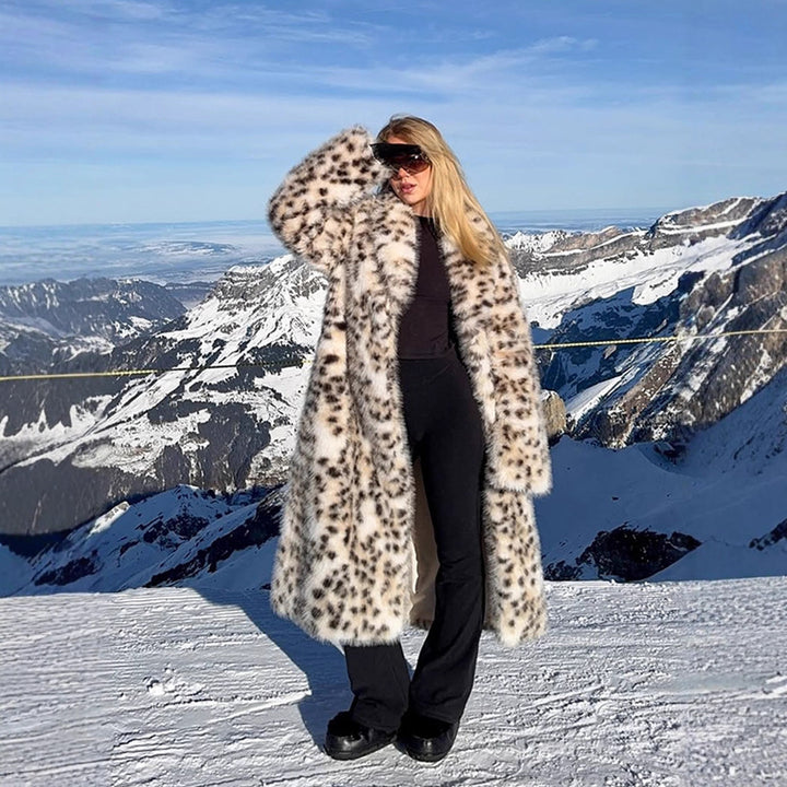 Dame Künst pelsfrakke med elegant leopardmønster Stilla