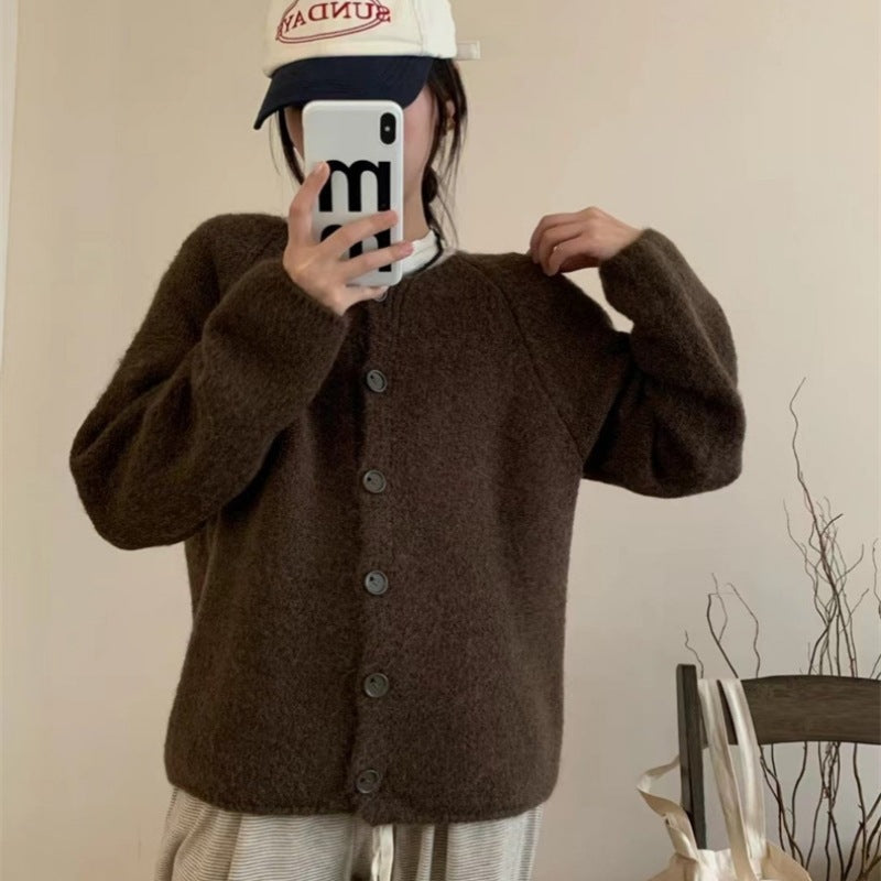 Dame Cozy Cardigan med Knapper og Løs Pasform Stilla