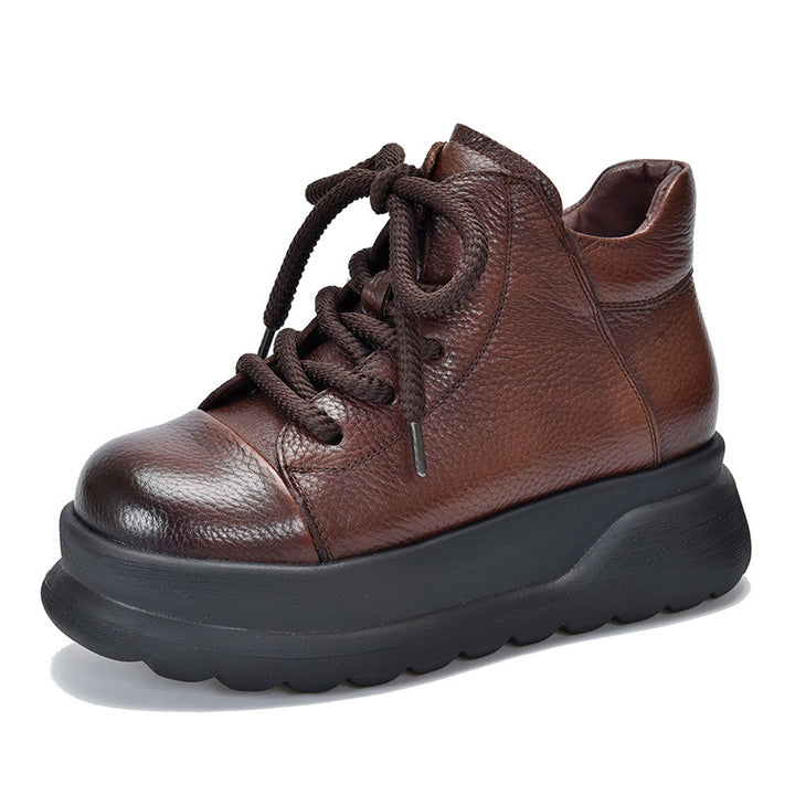Dame Læder High-Top Sneakers med komfortabel Plateau Stilla