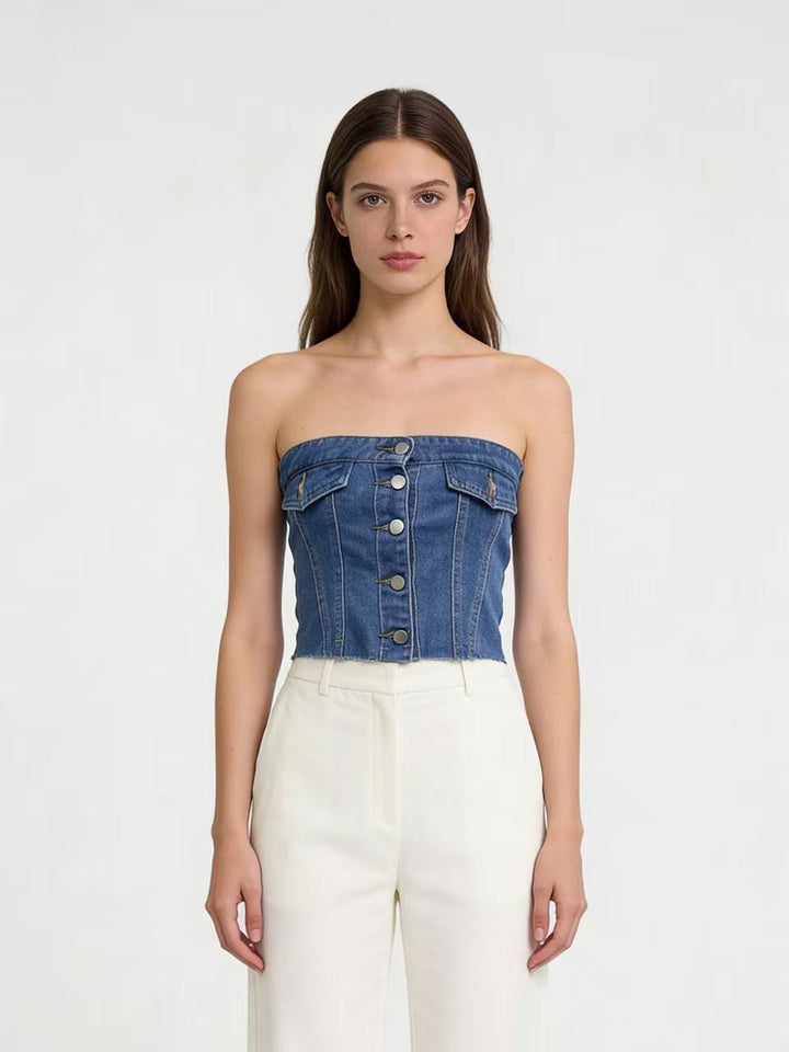 Dame Jeans Bustier Top Skovae