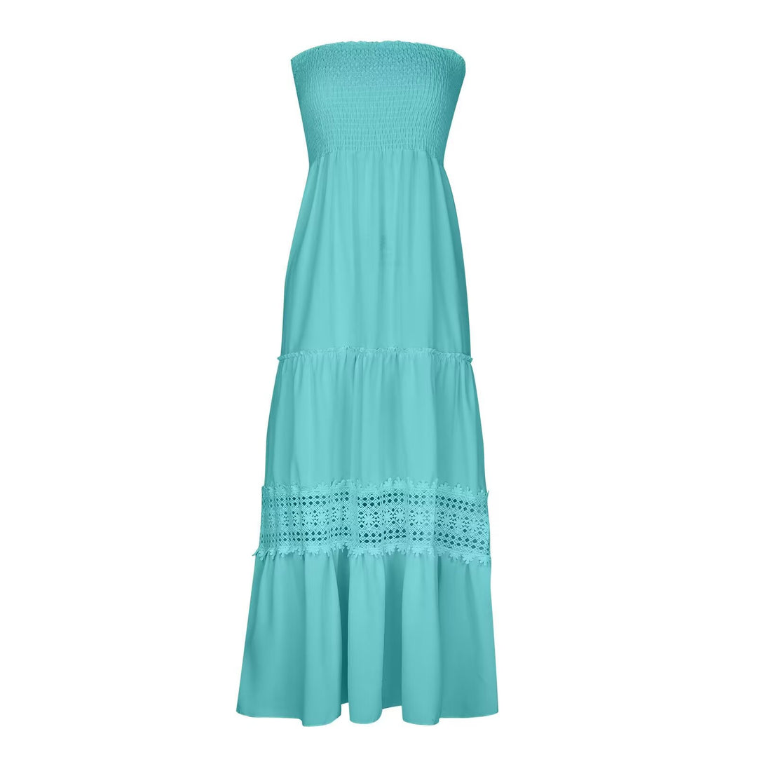 Kvinder Strapless Bohemian Maxi Kjole Stilla