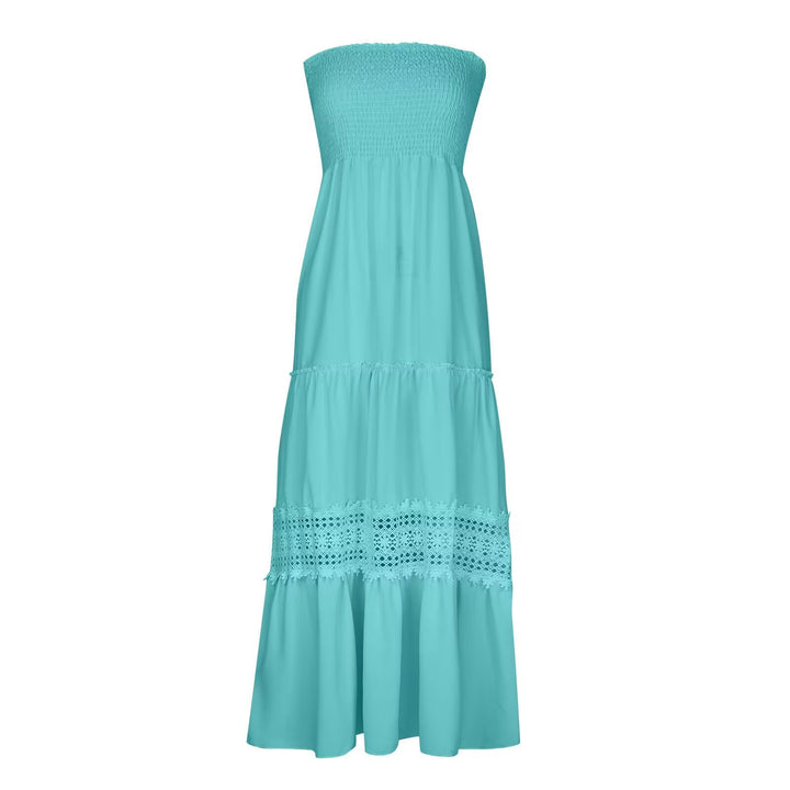 Kvinder Strapless Bohemian Maxi Kjole Stilla