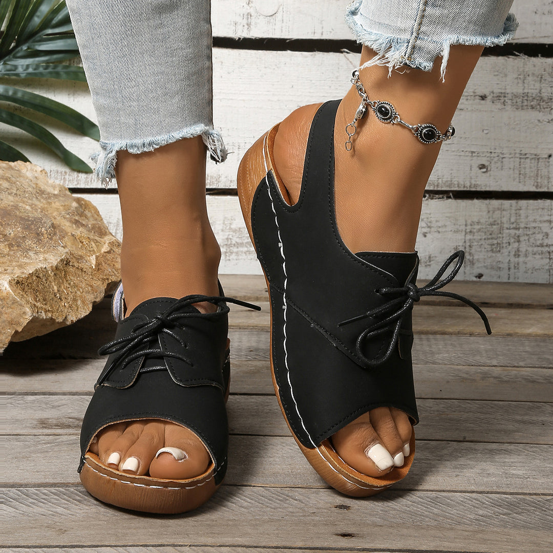 Dame sling-sandaler med elegant snøring og ergonomisk fodseng Stilla
