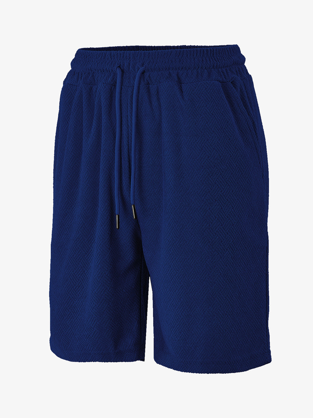 Herrer Frottee-shorts med fiskebensmønster, elastisk snor i taljen og sidelommer Skovae