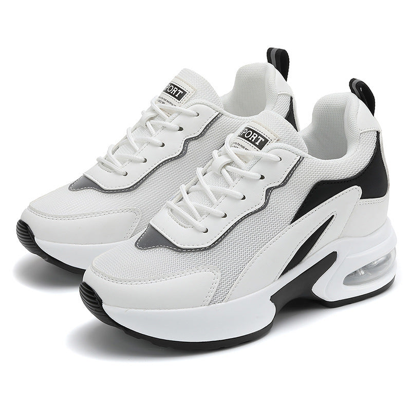 Dame nan luftpolstrede plateau-sneakers med synlig hæl luftkapsel og åndbart mesh sko