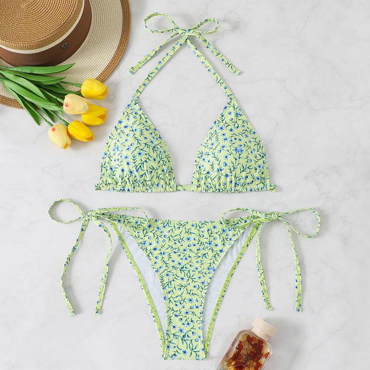 Dame blomster mønster triangel bikini Skovae