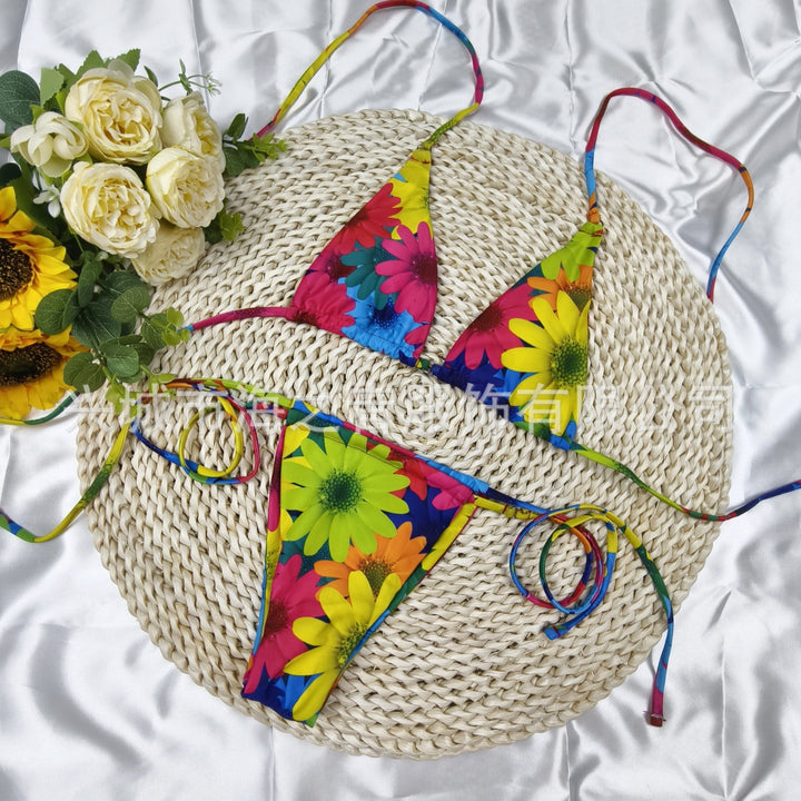 Dame triangel-bikini med legende prikdesign skovae