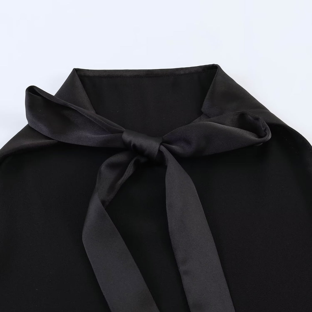 Dame asymmetrisk satin kjole Skovae