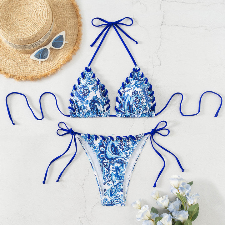 Dame triangel-bikini med legende snørredesign Skovae