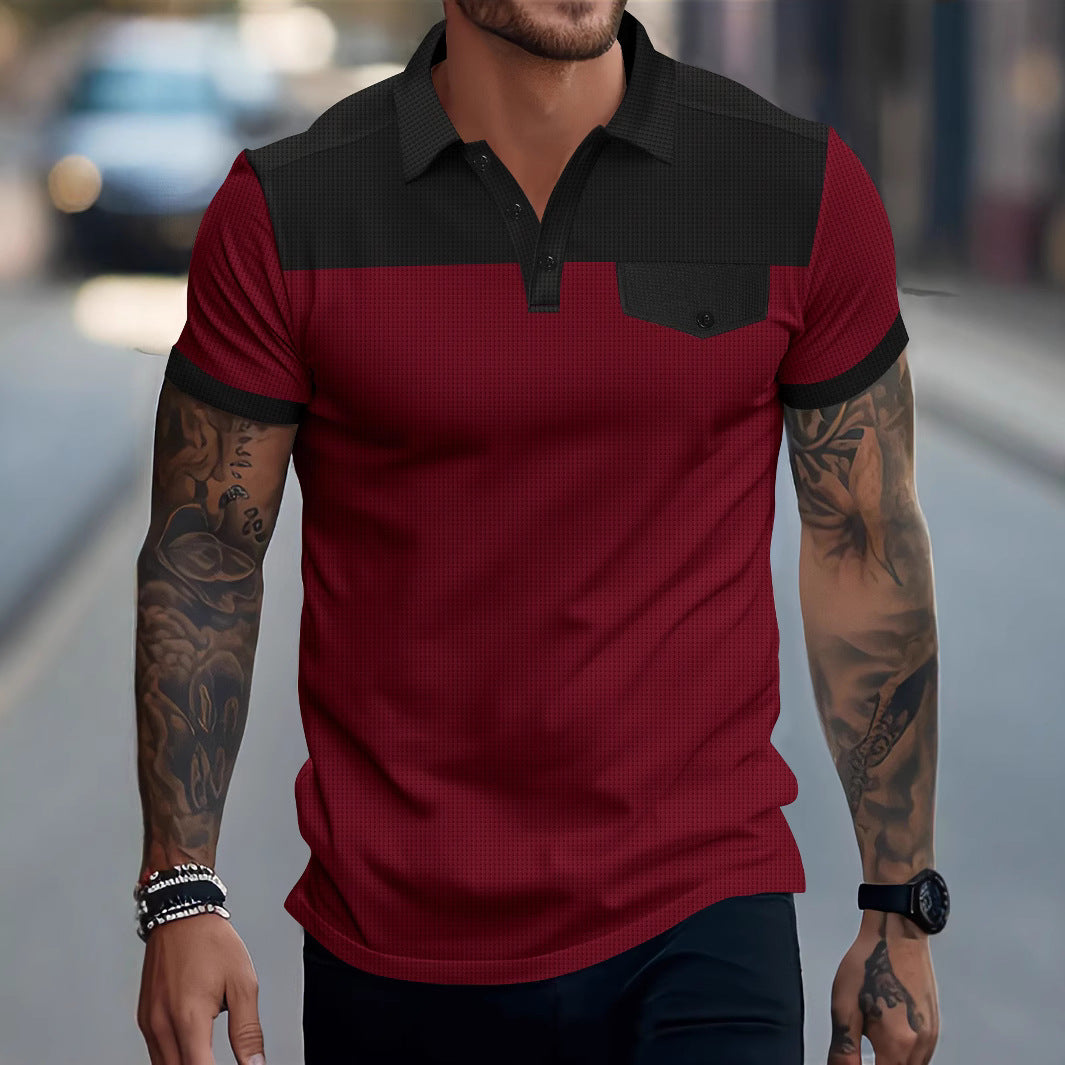 Herrer Poloshirt med moderne blokdesign Stilla