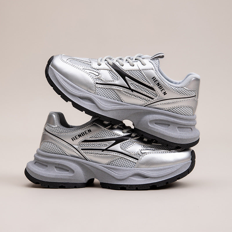 Dame Sporty Sneakers med åndbar mesh-overflade og stødabsorberende sål Stilla