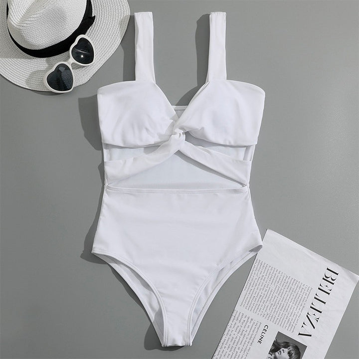 Dame one-piece badedragt med elegante volants detaljer Skovae
