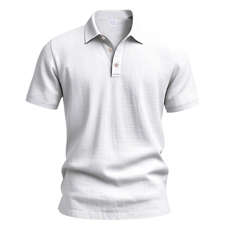 Herrepoloshirt med struktureret design og moderigtige knapdetaljer Stilla