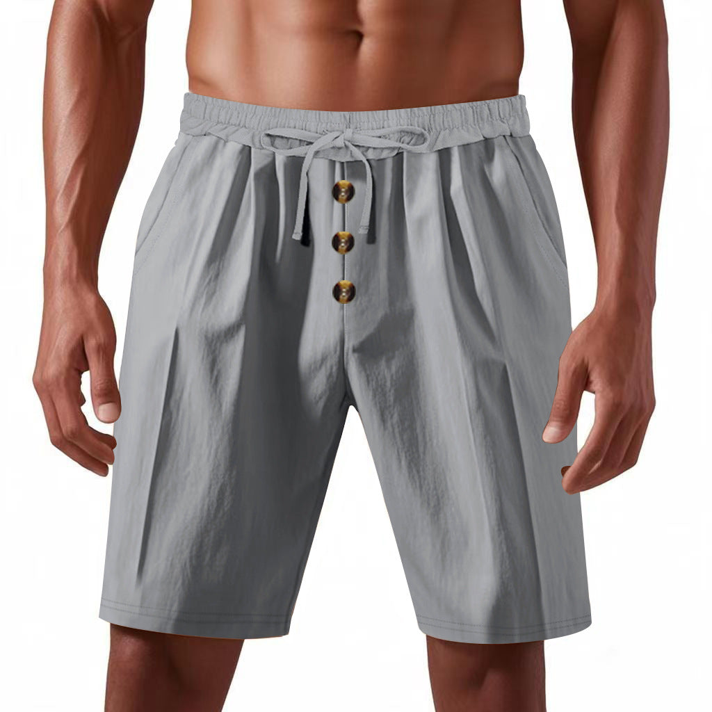 Herrer casual shorts med knapdetaljer og elastisk talje Stilla