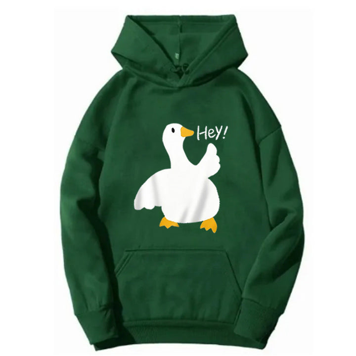 Dame hoodie med legende andemotiv Skovae