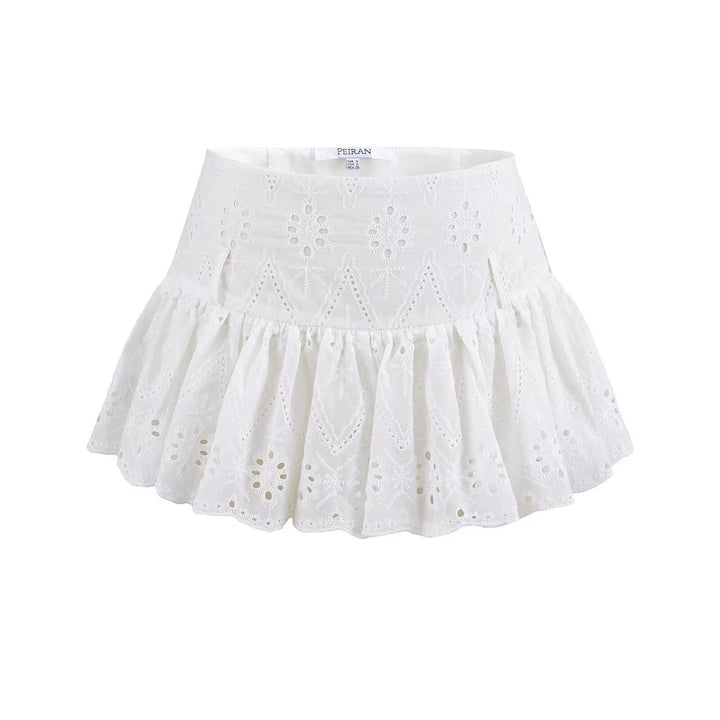 Femme Broderet Flæse Mini Skirt Stilla