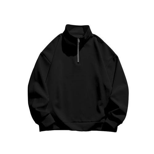 Herrer sweatshirt med høj krave og kort lynlåsåbning Stilla