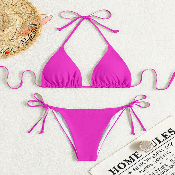 Dame trekant-bikini med justerbare stropper Skovae