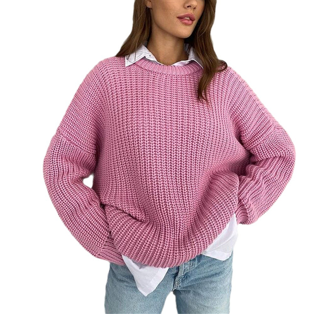 Femme Chunky Strik Afslappet Ærme Sweater Stilla