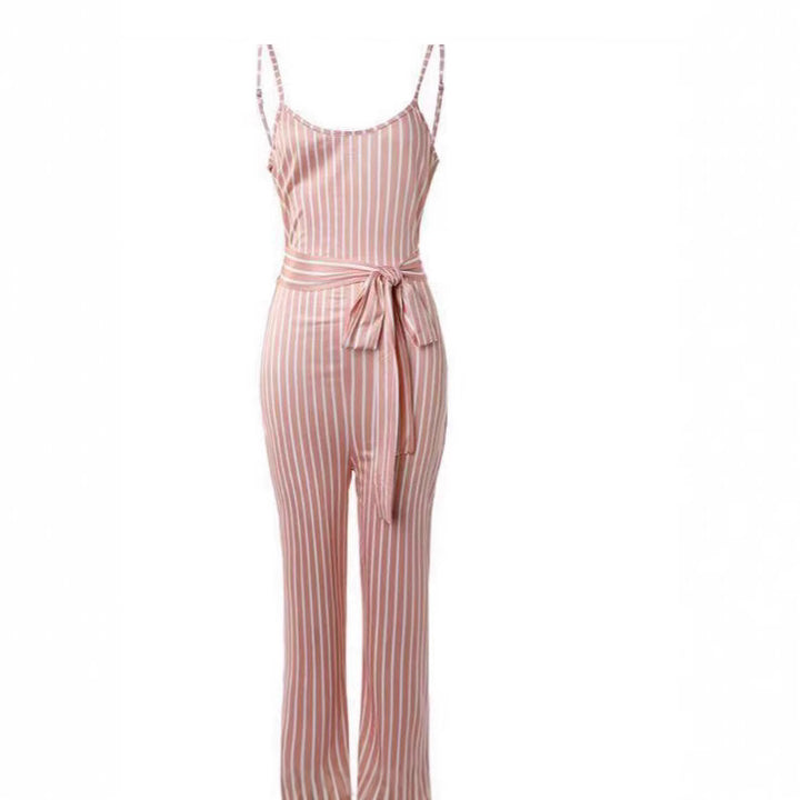 Dame Mode Jumpsuit med figursyet snit og bælte Skovae