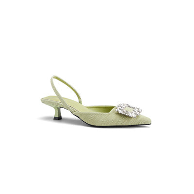 Dame Sling-pumps med elegant perleapplikation Stilla