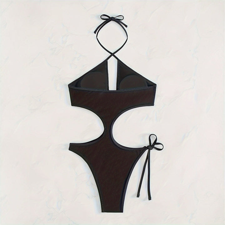 Dame one-piece badedragt med trendy cut-out design Skovae