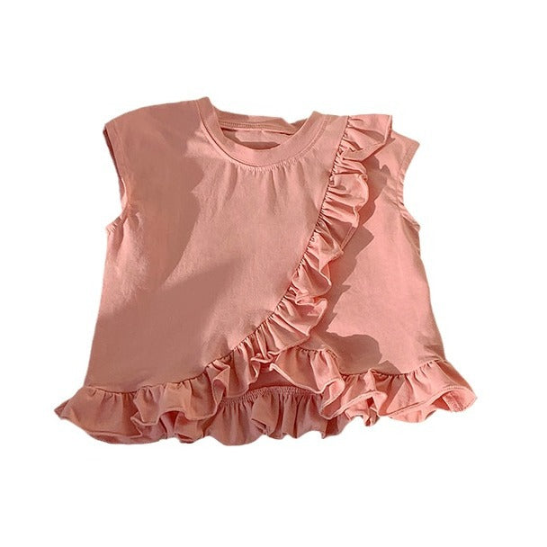 Pige Rynket Asymmetrisk Kant Top Stilla