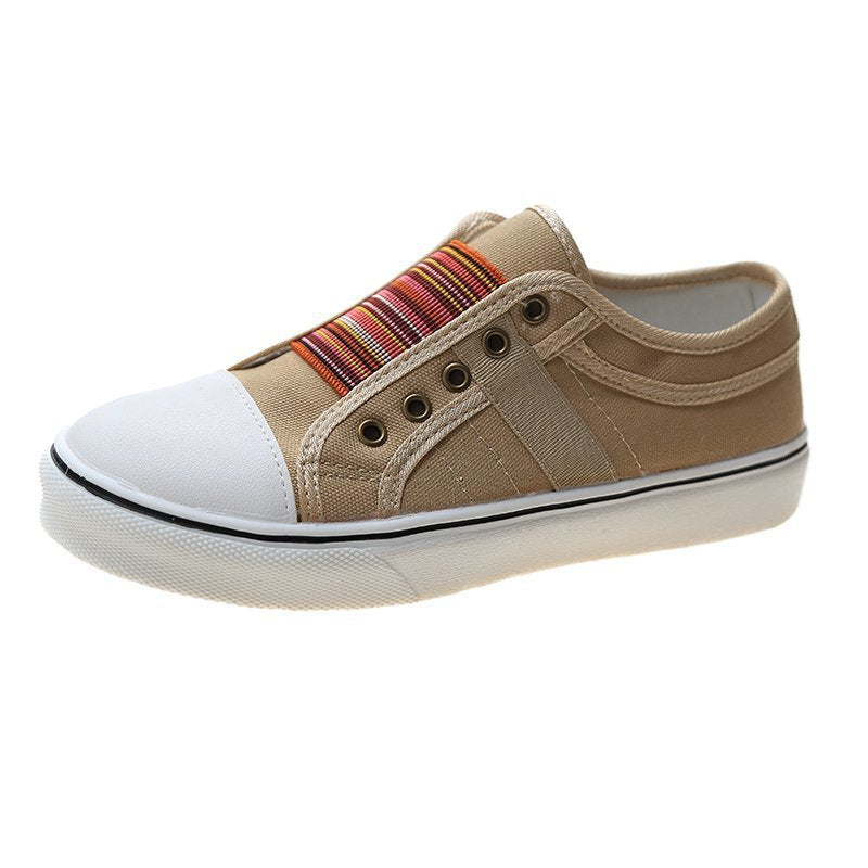 Dame afslappede Slip-On Sneakers med farvet tekstilbånd Stilla