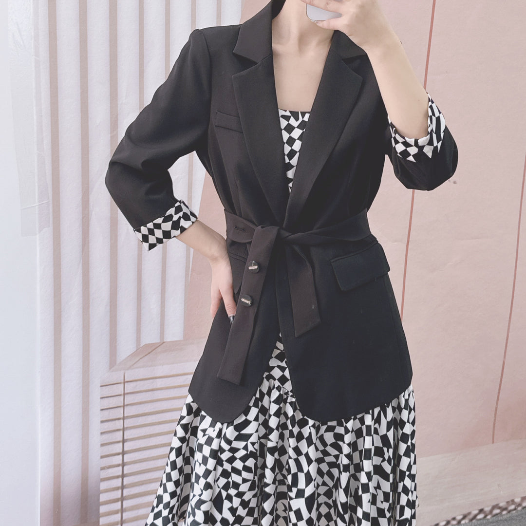 Damer Elegant Blazer med markant mønster og figurformende design Stilla