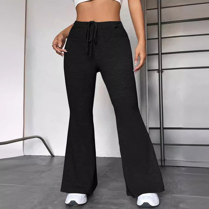 Dame Sporty Flared Bukser med justerbar linning Stilla