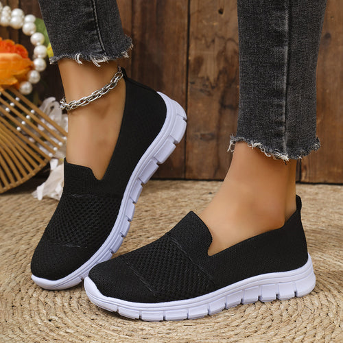 Dame behagelige Slip-On Sneakers med åndbart overmateriale og skridsikker sål Stilla