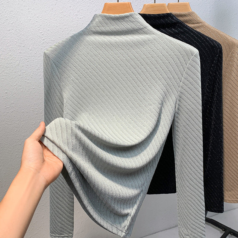 Dame Turtleneck-top i fin ribbet materiale med elegant struktur Stilla