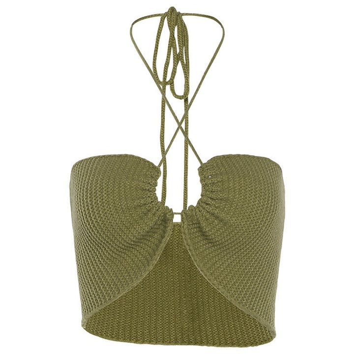 Femme Strikket Halter Crop Top Stilla