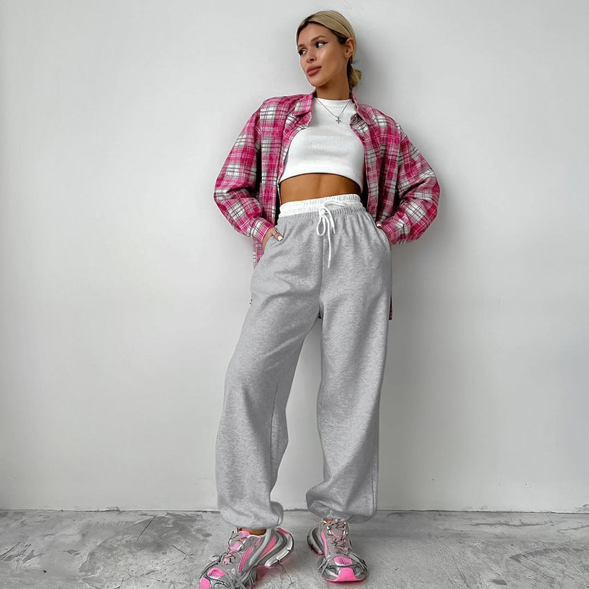 Dame High-Waist joggingbukser med elastisk talje og sidelommer Stilla