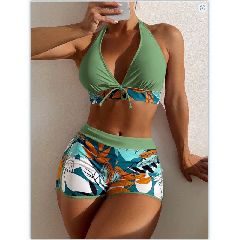Dame Højskåret Bikini med blomsterprint detaljer og legende rygbeskyttelse Stilla