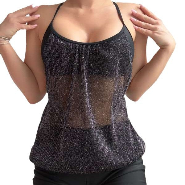 Dame Sporty Bikini-Top med glitrende design Skovae