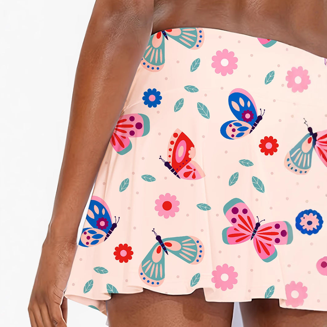 Femme Performance Sommerfugletryk Skort Stilla