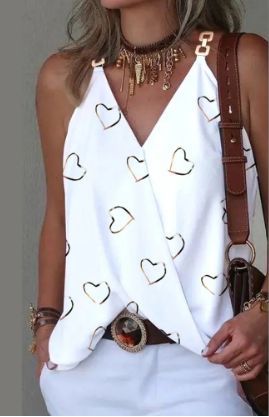 Dame Stilet Paillet-belagt V-hals Tanktop Stilla