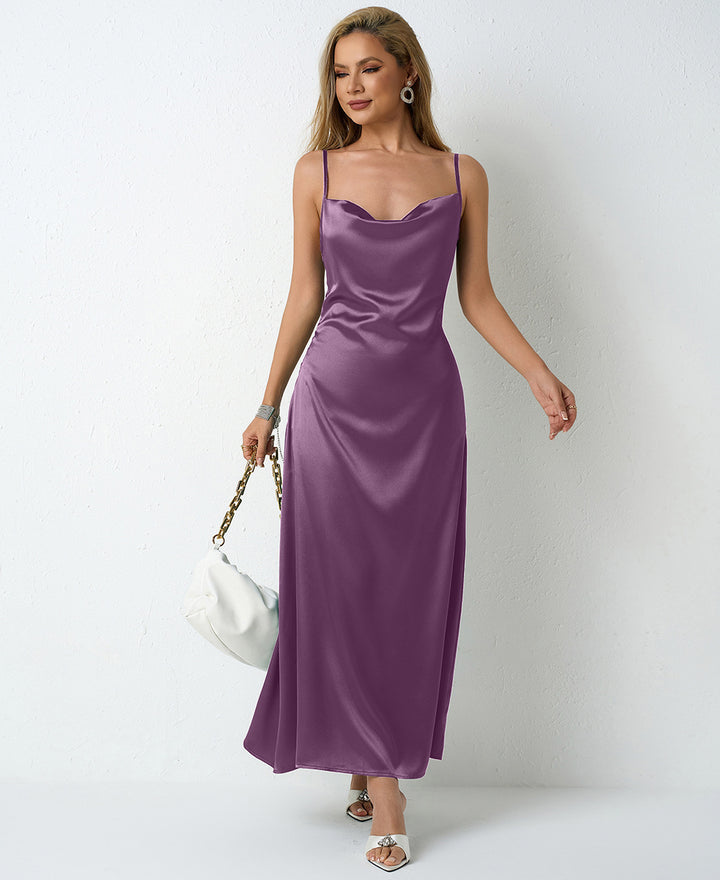 Dame Elegant maxikjole med smart halterneck-look Skovae